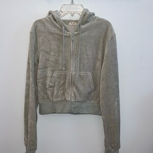 John Galt Velvet Green Zip-up Hoodie
